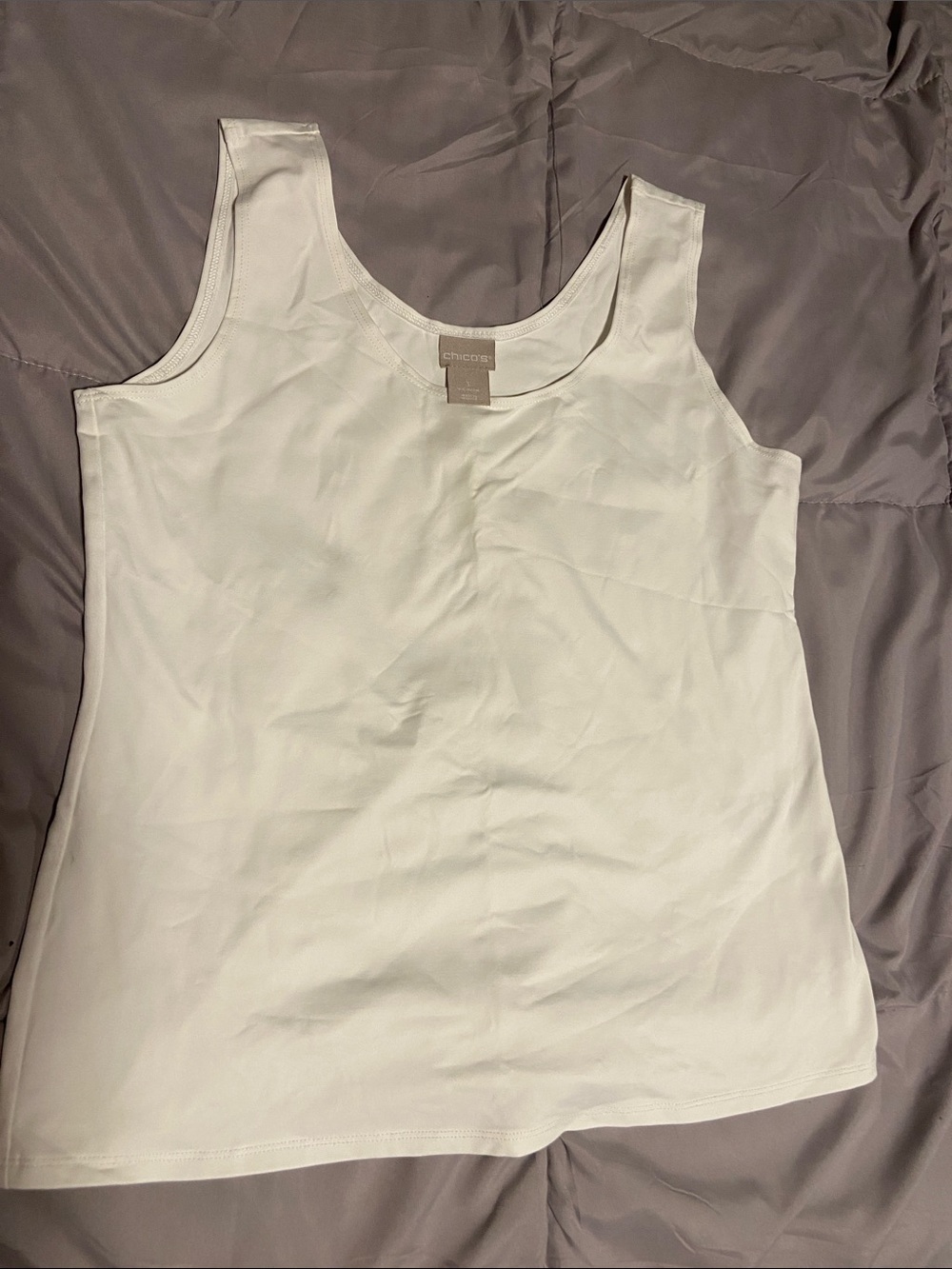 Chico's Classic White Scoop Tank